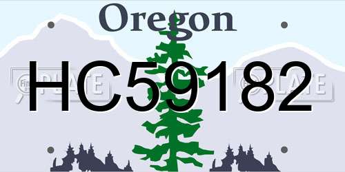 HC59182 Oregon License Plate