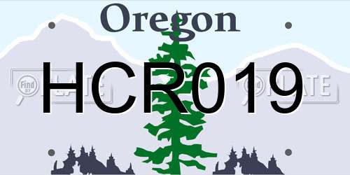 HCR019 Oregon License Plate