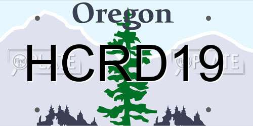 HCRD19 Oregon License Plate