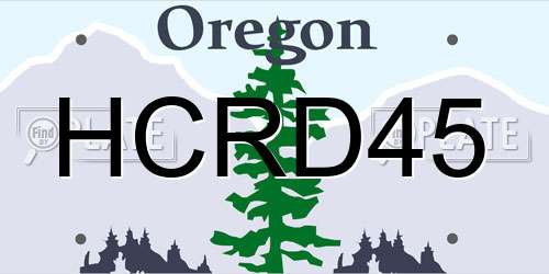 HCRD45 Oregon License Plate