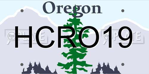 HCRO19 Oregon License Plate