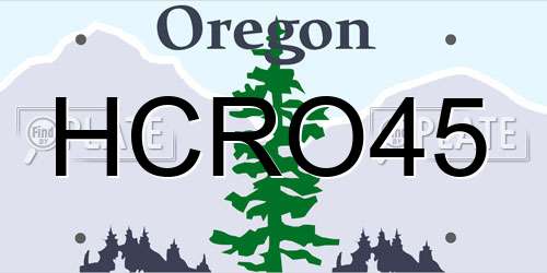 HCRO45 Oregon License Plate