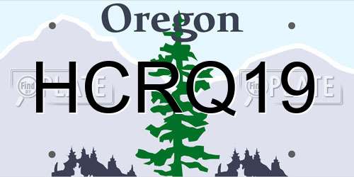 HCRQ19 Oregon License Plate