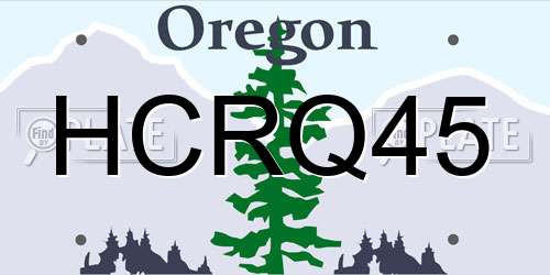 HCRQ45 Oregon License Plate