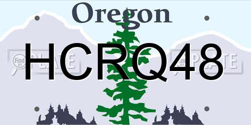 HCRQ48 Oregon License Plate