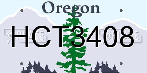 HCT3408 Oregon License Plate