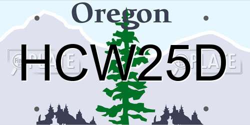 HCW25D Oregon License Plate