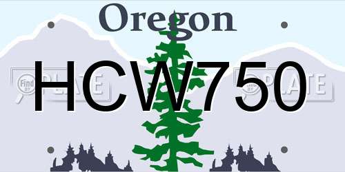 HCW750 Oregon License Plate