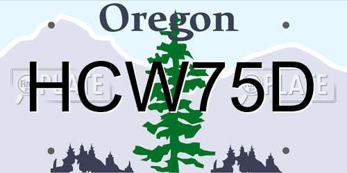 HCW75D Oregon License Plate