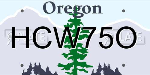 HCW75O Oregon License Plate