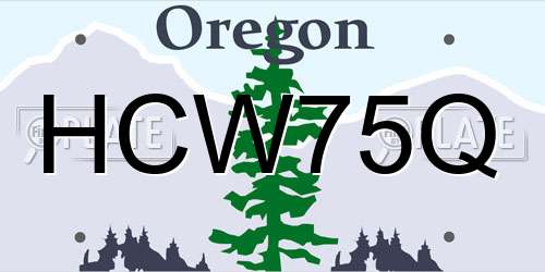 HCW75Q Oregon License Plate