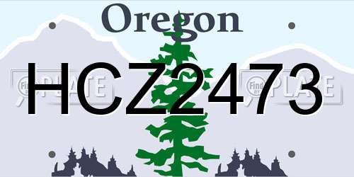 HCZ2473 Oregon License Plate