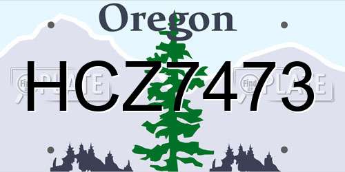 HCZ7473 Oregon License Plate