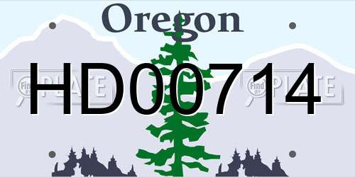 HD00714 Oregon License Plate