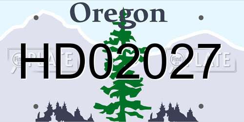 HD02027 Oregon License Plate