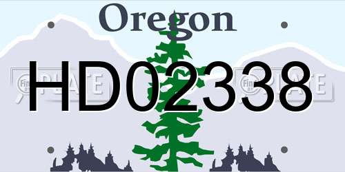 HD02338 Oregon License Plate