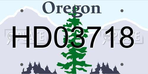 HD03718 Oregon License Plate