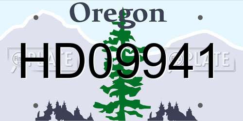 HD09941 Oregon License Plate