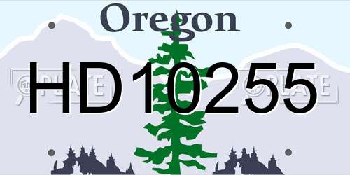 HD10255 Oregon License Plate