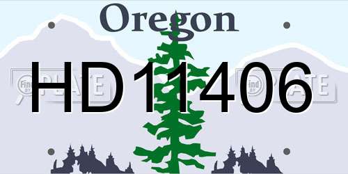 HD11406 Oregon License Plate