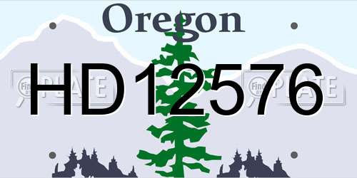 HD12576 Oregon License Plate