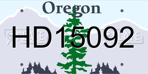 HD15092 Oregon License Plate