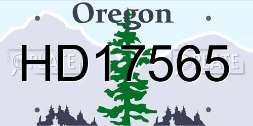 HD17565 Oregon License Plate