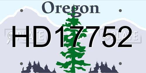 HD17752 Oregon License Plate