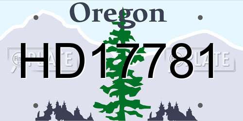 HD17781 Oregon License Plate