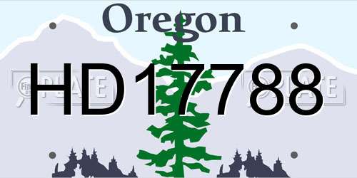 HD17788 Oregon License Plate