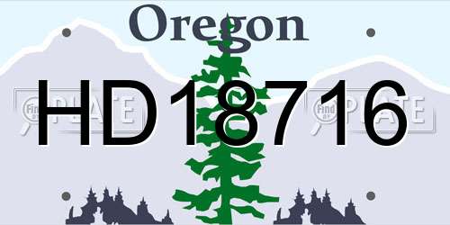 HD18716 Oregon License Plate