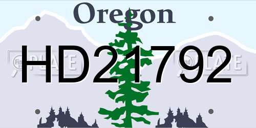 HD21792 Oregon License Plate
