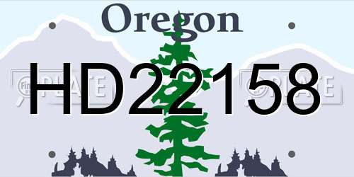 HD22158 Oregon License Plate