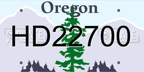 HD22700 Oregon License Plate