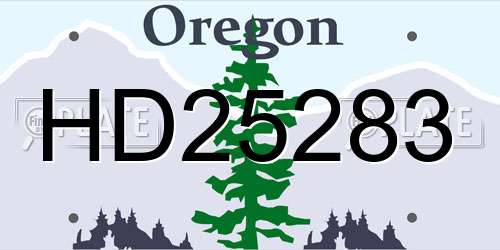 HD25283 Oregon License Plate