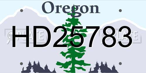 HD25783 Oregon License Plate