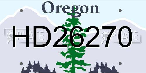 HD26270 Oregon License Plate
