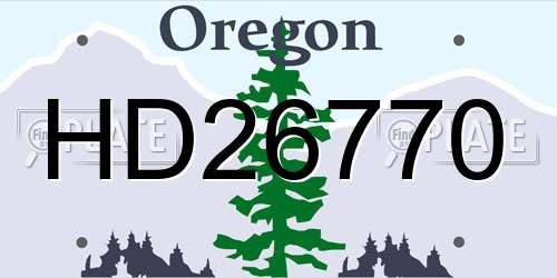 HD26770 Oregon License Plate