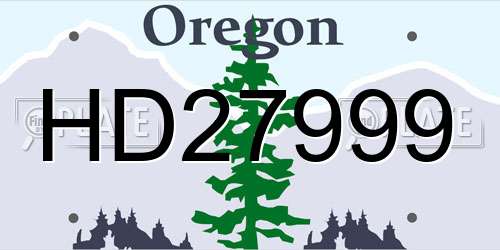 HD27999 Oregon License Plate