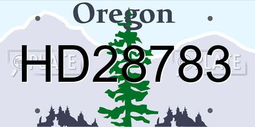 HD28783 Oregon License Plate