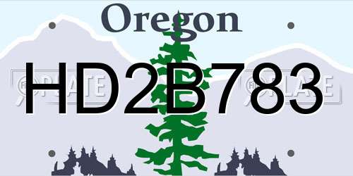 HD2B783 Oregon License Plate