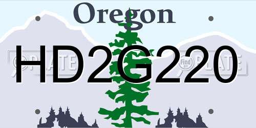 HD2G220 Oregon License Plate