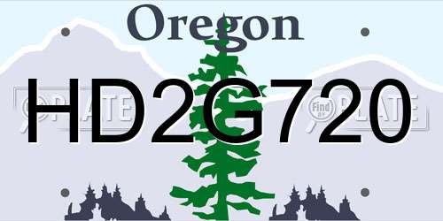 HD2G720 Oregon License Plate
