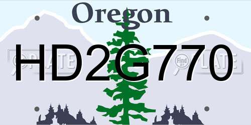 HD2G770 Oregon License Plate