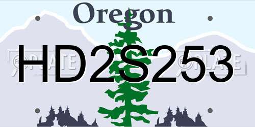 HD2S253 Oregon License Plate
