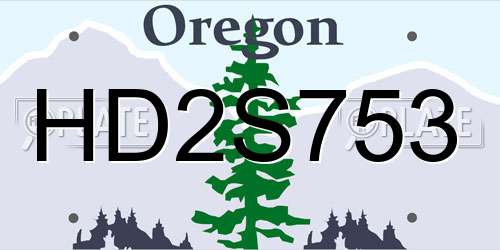 HD2S753 Oregon License Plate