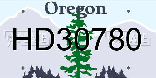 HD30780 Oregon License Plate