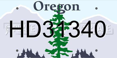 HD31340 Oregon License Plate