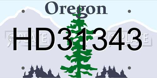 HD31343 Oregon License Plate