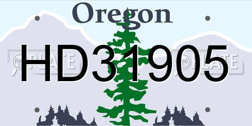 HD31905 Oregon License Plate